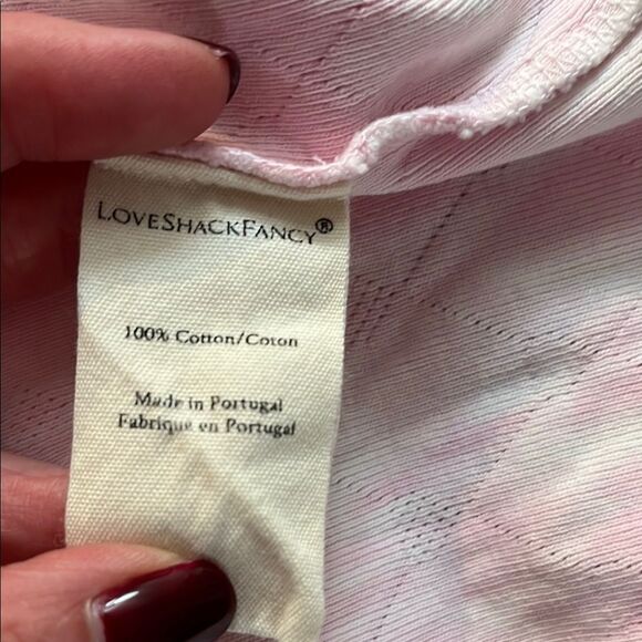 LoveShackFancy Pink Tie Dye Long Sleeve Tee size Large - Picture 5 of 5